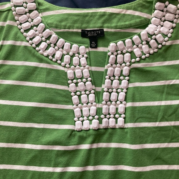 Talbots size xl beaded collar top - Picture 2 of 6